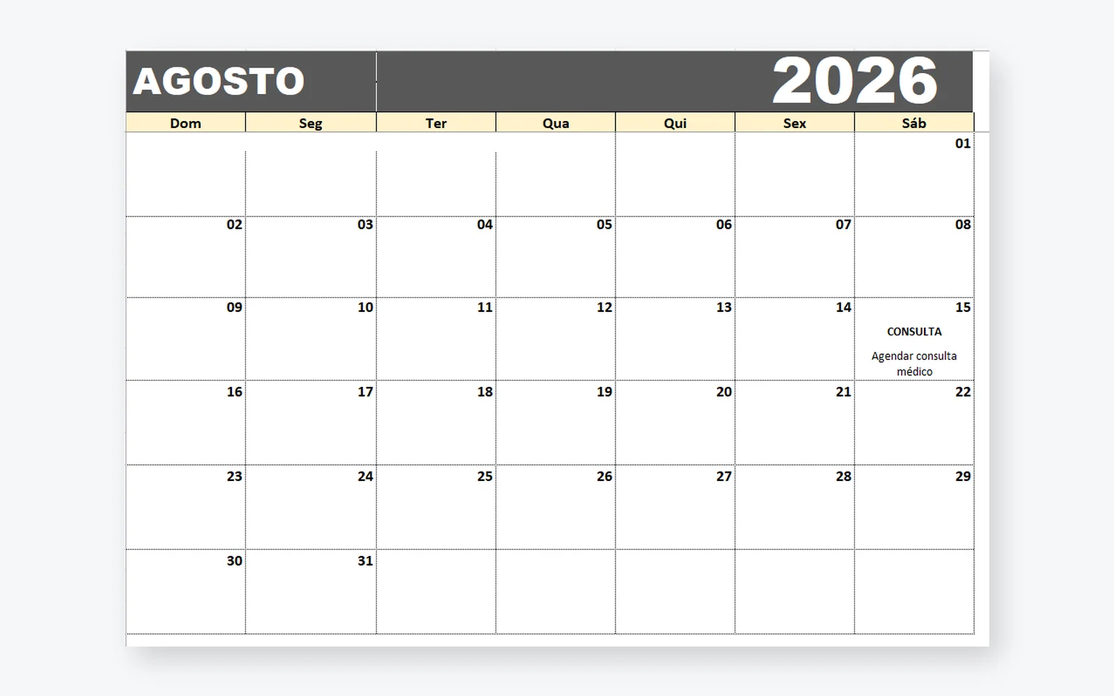 Prévia do projeto Calendário Permanente